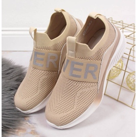 Chaussures de sport femme slip on beige Vinceza 2