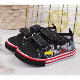 Baskets garçons avec velcro noir Atletico le noir 2