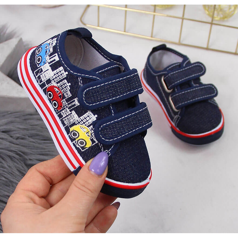 Baskets velcro Atletico bleu marine pour garçon 1