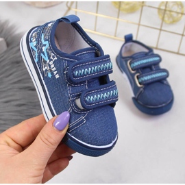 Baskets Atletico bleu velcro garçon bleu marine 1