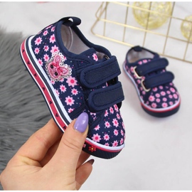 Baskets velcro bleu marine Atletico fille rose 1 Baskets velcro bleu marine Atletico fille rose 1