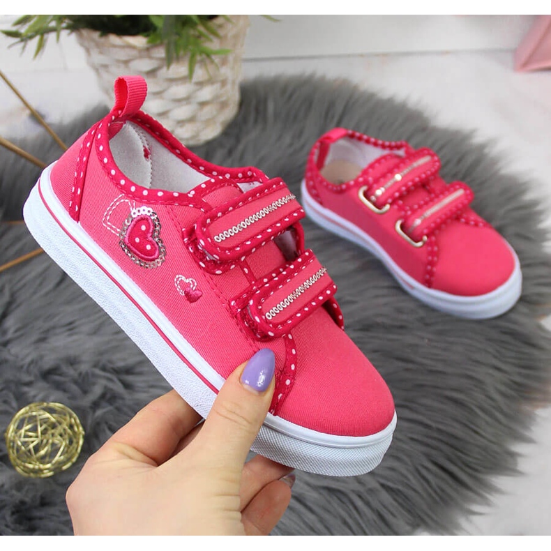 Baskets fille Atletico roses à scratch 1