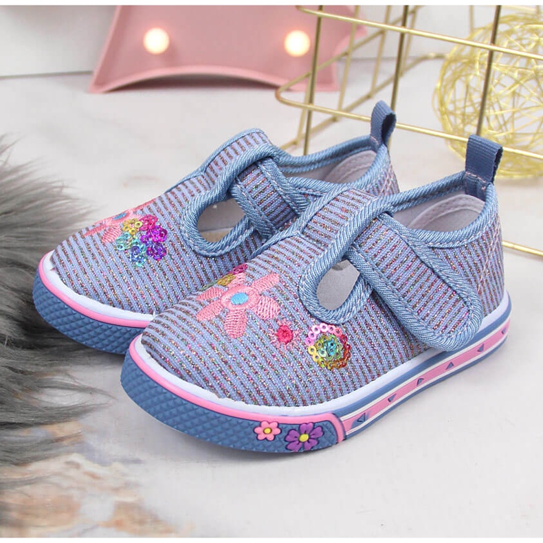 Baskets velcro bleues Atletico pour fille 2 Baskets velcro bleues Atletico pour fille 2