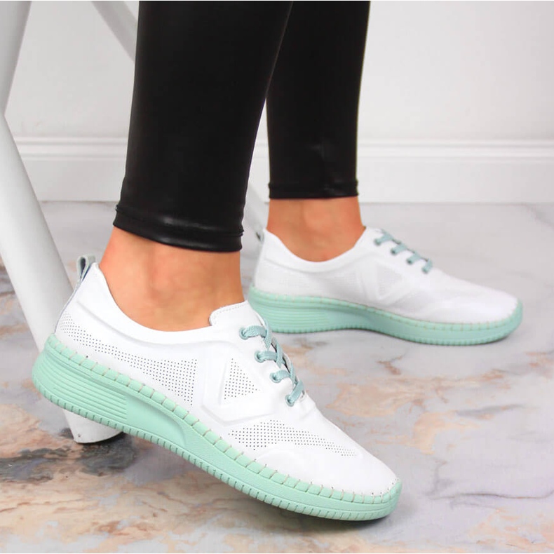 Chaussures de sport femme en cuir Artiker blanc 2