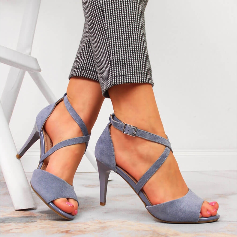 Sandales pour femmes à talon haut bleu Sergio Leone 1