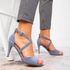 Sandales pour femmes à talon haut bleu Sergio Leone 2 Sandales pour femmes à talon haut bleu Sergio Leone 2