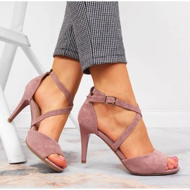 Sandales pour femmes à talon haut rose Sergio Leone 1 Sandales pour femmes à talon haut rose Sergio Leone 1