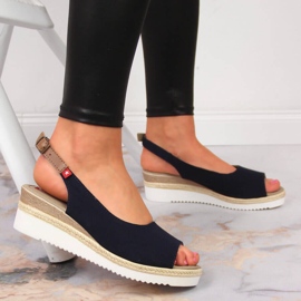 Sandales bleu marine femme Big Star JJ276046 2