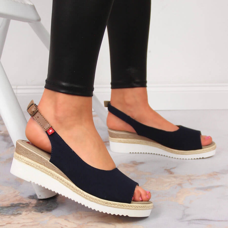 Sandales bleu marine femme Big Star JJ276046 2