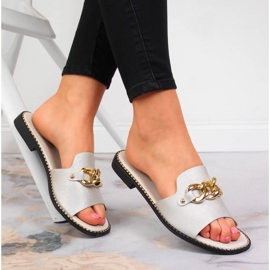 S.Barski Babouches dorées pour femme avec une chaîne, or S. Barski 1