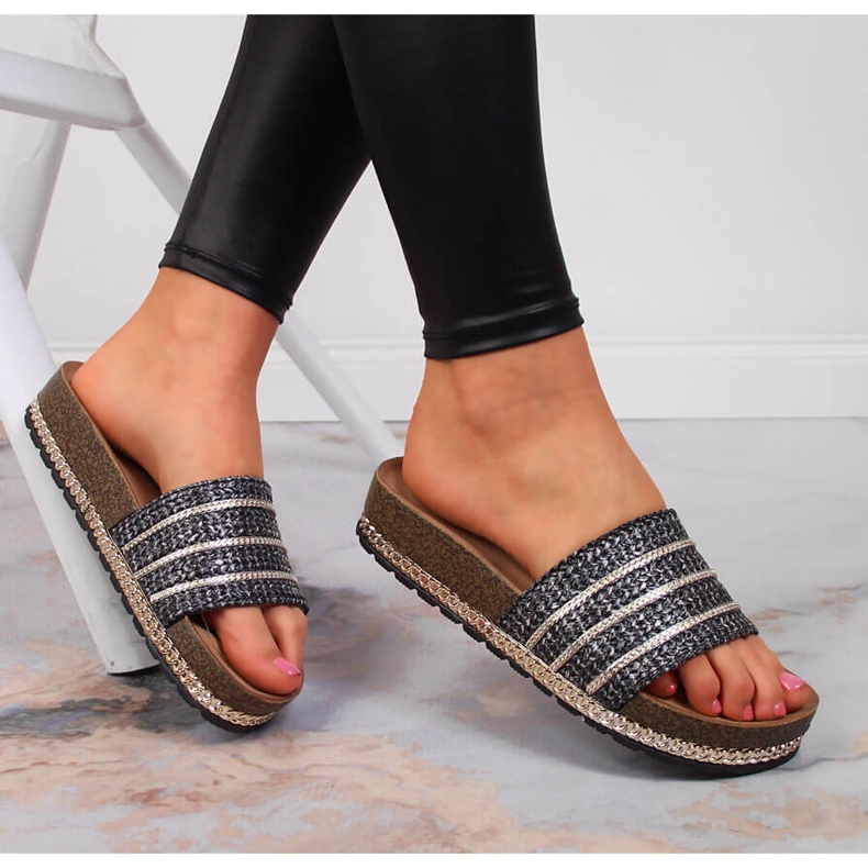 S.Barski Chaussons compensés femme S. Barski noirs Noir le noir 1