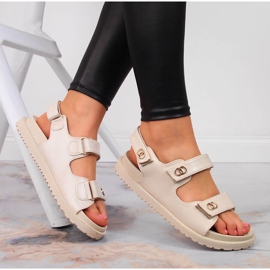 S.Barski Sandales pour femmes avec velcro beige S. Barski 1