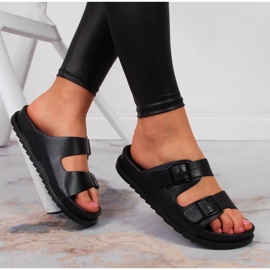 S.Barski Chaussons femme en caoutchouc à boucles noir S. Barski le noir 1