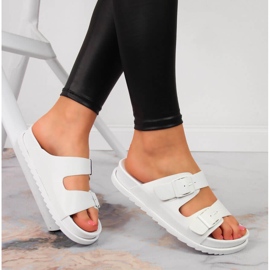 S.Barski Chaussons femme en caoutchouc à boucles blanc S. Barski 1
