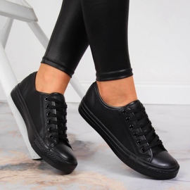 Baskets basses Atletico en cuir écologique noir le noir 1