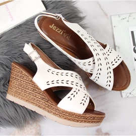Sandales compensées blanches pour femme Jezzi 3