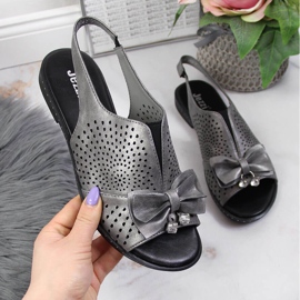 Sandales femme avec nœud Jezzi graphite multicolore gris 1