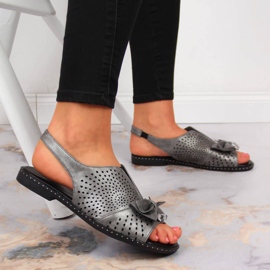 Sandales femme avec nœud Jezzi graphite multicolore gris 5