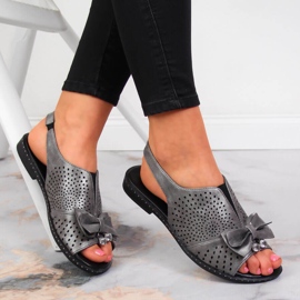 Sandales femme avec nœud Jezzi graphite multicolore gris 4