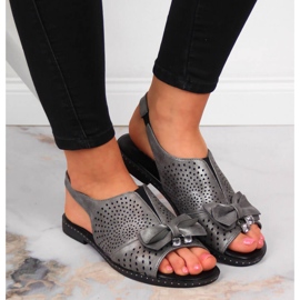 Sandales femme avec nœud Jezzi graphite multicolore gris 6