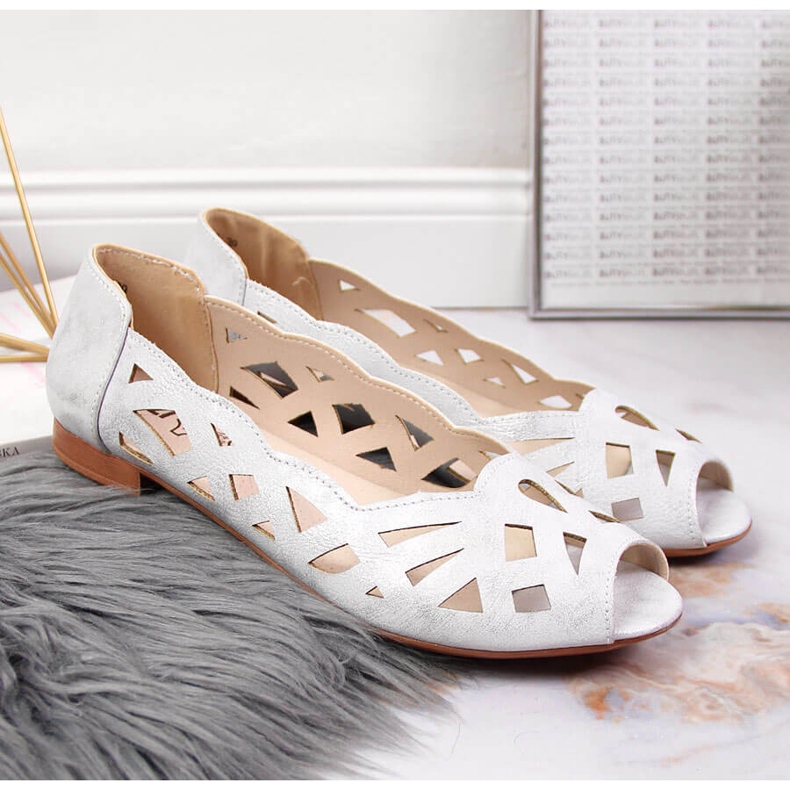 Ballerines ajourées argentées pour femme Jezzi 2