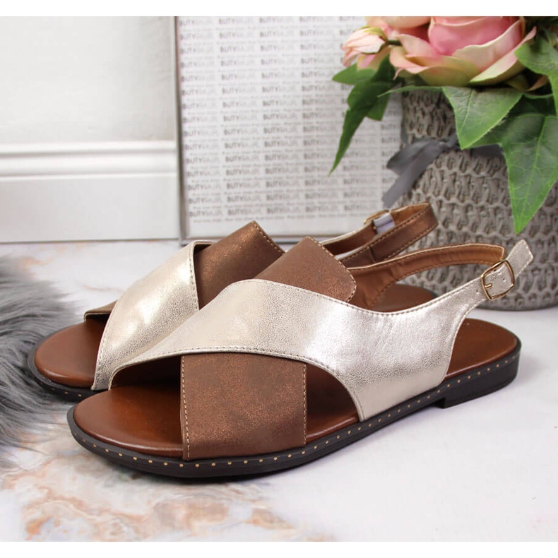 Sandales Jezzi dorées femme d'or 2