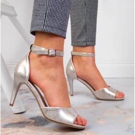 Sandales pour femmes à talon haut doré Sergio Leone d'or 2