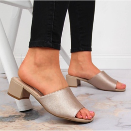 Chaussons femme sur bloc beige Sergio Leone 2