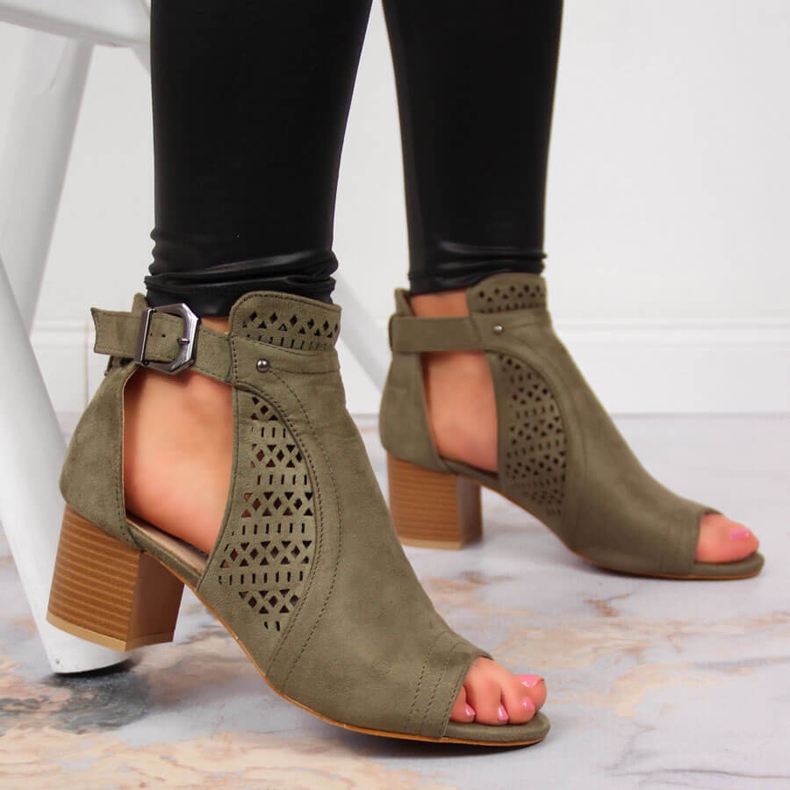 Sandales femme ajourées kaki T.Sokolski vert 2