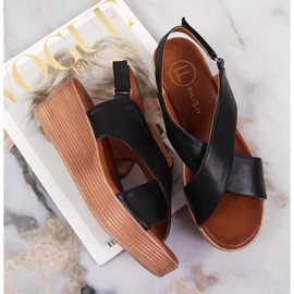 Sandales noires pour femmes sur un coin Filippo le noir 6