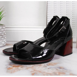 Sandales en cuir verni noir Filippo noir le noir 5