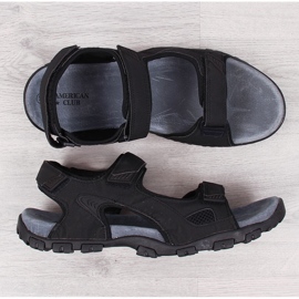 Sandales noires pour hommes American Club avec velcro le noir 1