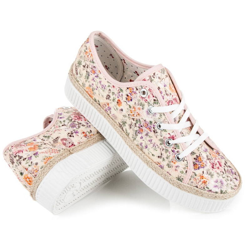 Kylie Espadrilles en dentelle à fleurs multicolore 1