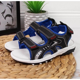 Sandales noires pour garçon American Club avec velcro 2