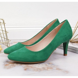 Escarpins sur un stiletto Sergio Leone en daim vert 3