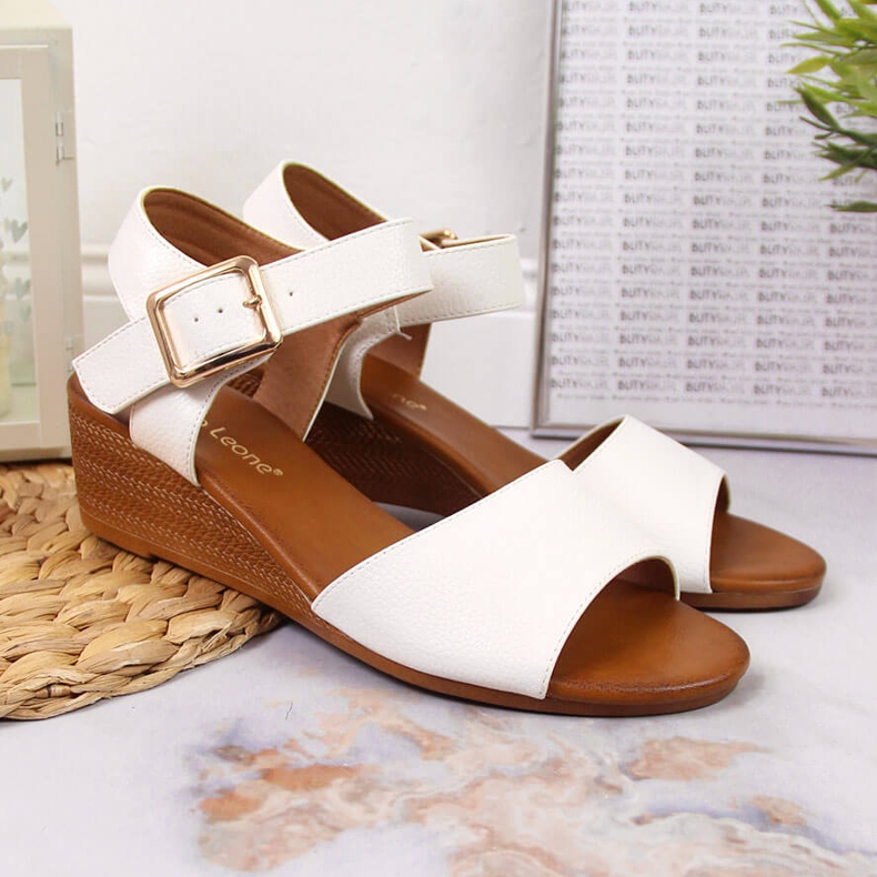 Sandales pour femmes sur un coin blanc Sergio Leone 1
