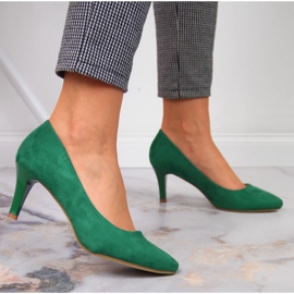 Escarpins sur un stiletto Sergio Leone en daim vert 5