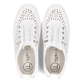 Chaussures en cuir Filippo DP2135 / 21 Wh blanc blanche 5