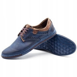 Polbut Chaussures décontractées 402 pour hommes, bleu marine et marron 3
