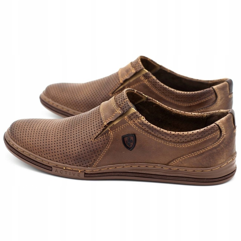 Polbut Chaussures pour hommes en cuir 362 Par Brown brun 4