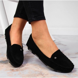 Mocassins pour femmes en cuir suédé noir Filippo 1