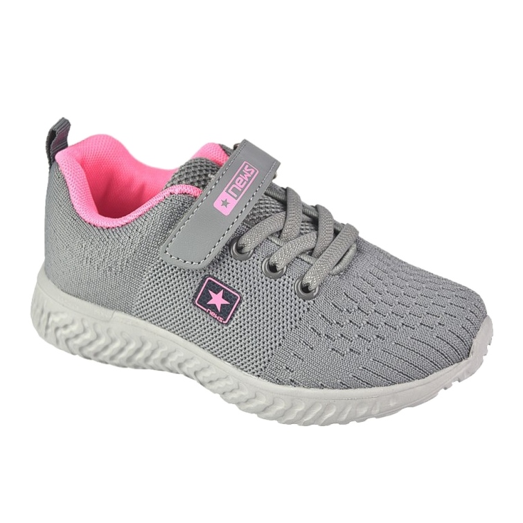 NEWS Chaussures de sport pour enfants pour Velcro 22Z23-4843-M-rose gris 1
