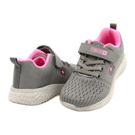 NEWS Chaussures de sport pour enfants pour Velcro 22Z23-4843-M-rose gris 5