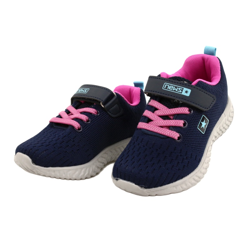 NEWS Chaussures de sport à scratch 22DZ23-4843-M Bleu marine rose 3 NEWS Chaussures de sport à scratch 22DZ23-4843-M Bleu marine rose 3
