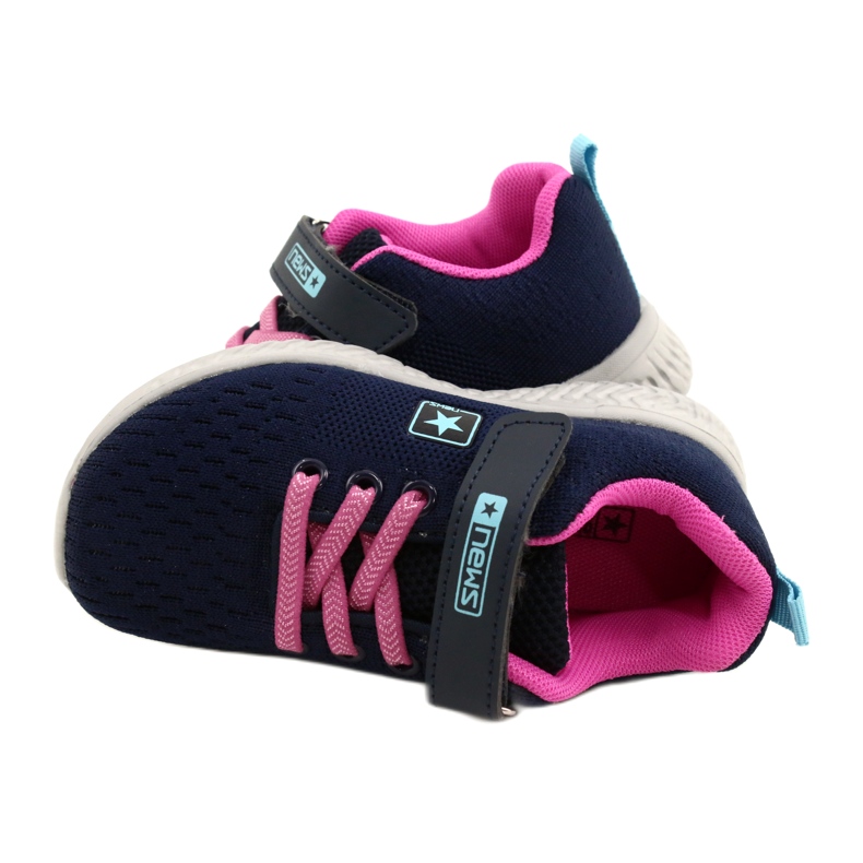 NEWS Chaussures de sport à scratch 22DZ23-4843-M Bleu marine rose 6