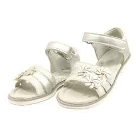 Evento Sandales des filles avec des fleurs 22Z23-4792 Silver argent 3 Evento Sandales des filles avec des fleurs 22Z23-4792 Silver argent 3