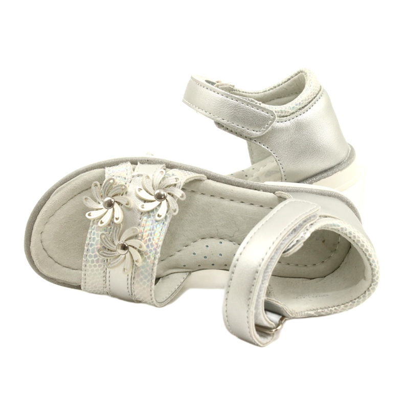 Evento Sandales des filles avec des fleurs 22Z23-4792 Silver argent 6 Evento Sandales des filles avec des fleurs 22Z23-4792 Silver argent 6