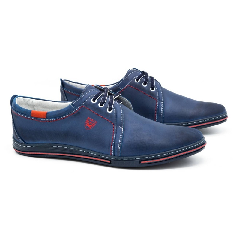 Polbut Chaussures en cuir masculin 343 bleu marine 2