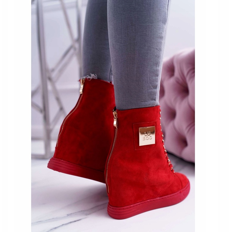 Baskets Femme Lu Boo Avec Chaînes Daim Rouge Monica 4