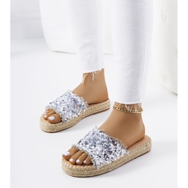 Chaussons argentés sur la plateforme Susanna 1